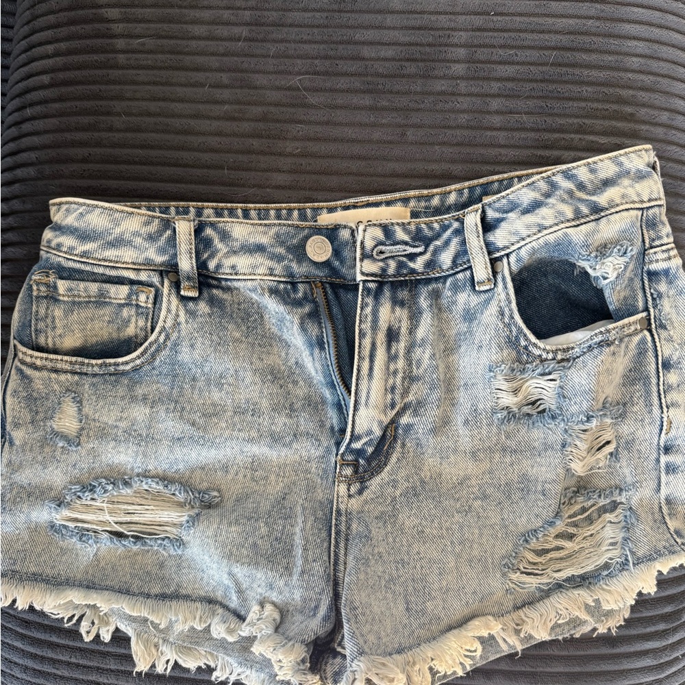 Distressed Denim Shorts